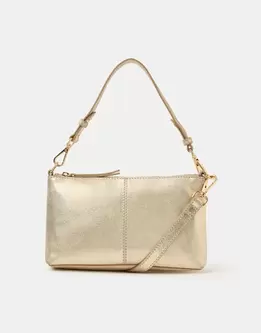 Leather Crossbody Handbag Gold