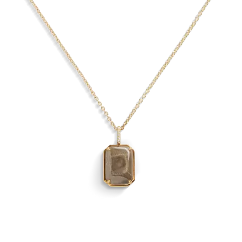 Petoskey Pendant Necklace with Pavé Diamond Bail