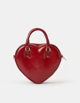 Patent Faux Leather Heart Crossbody Bag
