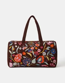 Embroidered Velvet Weekend Bag