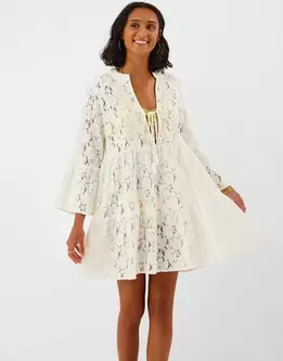 Lace Beach Cover Up Dress White