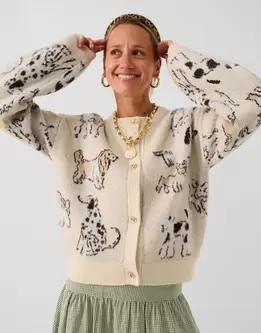 Accessorize x Good Manners Dog Print Cardigan​ Multi