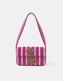 Accessorize x Good Manners Beaded Dog Stripe Bag