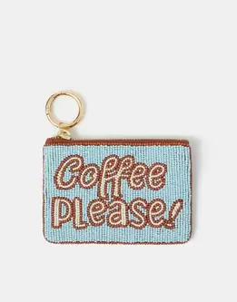 Accessorize x Good Manners Beaded Coffee Coin Purse