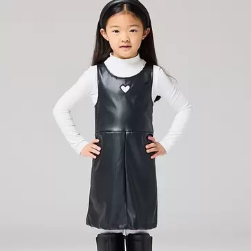 Girls Faux Leather Dress