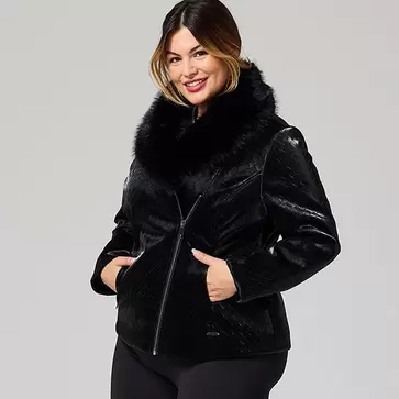 Plus Faux Fur Coat