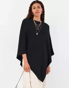 Knit Poncho Black