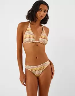 Crochet Tassel Triangle Bikini Top Multi