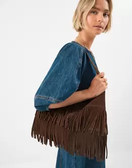Fringe Suede Shoulder Bag