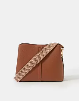 Webbing Strap Crossbody Bag Tan