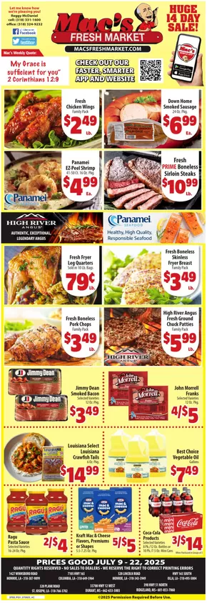 Mac's Market catalogue in Ridgeland MS | Mac's Market Weekly ad | 2025-07-09T00:00:00.000Z - 2025-07-22T00:00:00.000Z