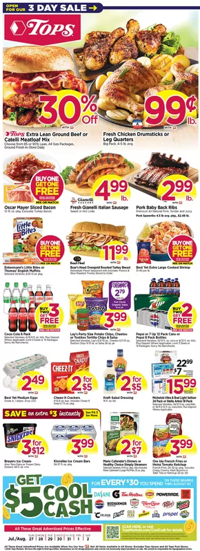 Tops catalogue in Owego NY | Attractive special offers for everyone | 2025-07-27T00:00:00.000Z - 2025-08-02T00:00:00.000Z
