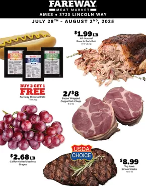 Fareway catalogue in Nevada IA | Great offer for bargain hunters | 2025-07-28T00:00:00.000Z - 2025-08-02T00:00:00.000Z