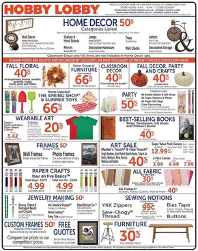 Hobby Lobby catalogue in Forest City PA | Hobby Lobby Weekly ad | 2025-07-27T00:00:00.000Z - 2025-08-02T00:00:00.000Z