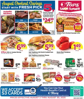 Tops catalogue in Fayetteville NY | August Savings! | 2025-08-03T00:00:00.000Z - 2025-08-30T00:00:00.000Z