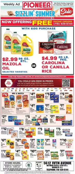 Pioneer Supermarkets catalogue in Jersey City NJ | Current bargains and offers | 2025-08-03T00:00:00.000Z - 2025-08-09T00:00:00.000Z