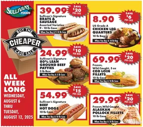 Sullivan's Foods  catalogue in Mount Morris IL | Current deals and offers | 2025-08-06T00:00:00.000Z - 2025-08-12T00:00:00.000Z