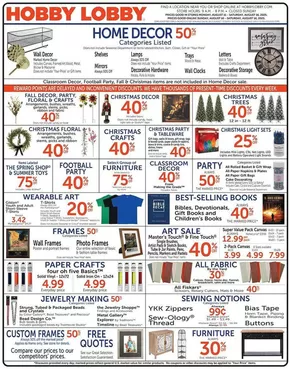 Hobby Lobby catalogue in Harrodsburg KY | Hobby Lobby Weekly ad | 2025-08-10T00:00:00.000Z - 2025-08-16T00:00:00.000Z