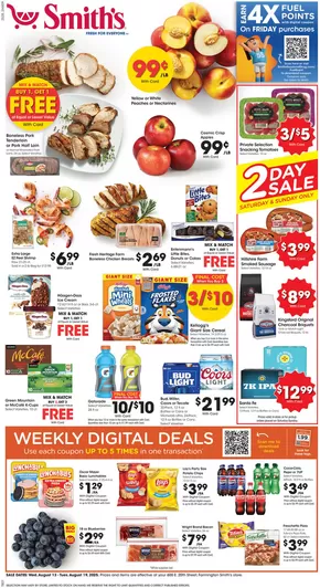 Smith's catalogue in Three Rivers MI | Discounts and promotions | 2025-08-13T00:00:00.000Z - 2025-08-19T00:00:00.000Z