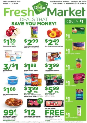 Hy-Vee catalogue in Utica KY | Dollar Fresh | 2025-08-13T00:00:00.000Z - 2025-08-19T00:00:00.000Z