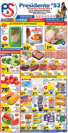 Presidente catalogue in Hollywood FL | Exclusive bargains | 2025-08-01T00:00:00.000Z - 2025-08-31T00:00:00.000Z