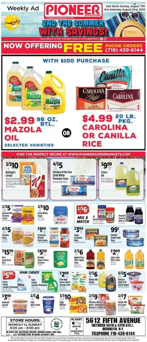 Pioneer Supermarkets catalogue in New York | Top deals for all customers | 2025-08-17T00:00:00.000Z - 2025-08-23T00:00:00.000Z