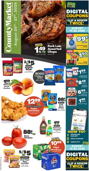 County Market catalogue in Rock Falls IL | County Market Weekly ad | 2025-08-20T00:00:00.000Z - 2025-08-27T00:00:00.000Z