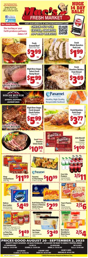 Mac's Market catalogue in Durant MS | Top offers for all bargain hunters | 2025-08-20T00:00:00.000Z - 2025-09-02T00:00:00.000Z