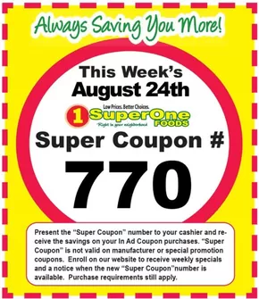 Super One Foods catalogue in Escanaba MI | Weekly Super Coupon Number | 2025-08-08T00:00:00.000Z - 2025-08-30T00:00:00.000Z