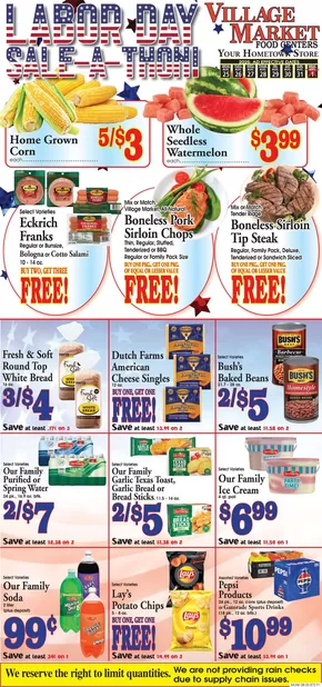 Village Market Food Centers catalogue in Summit MS | Save now with our deals | 2025-08-25T00:00:00.000Z - 2025-09-01T00:00:00.000Z