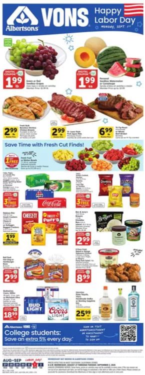 Vons catalogue in San Diego CA | Weekly Ad - SoCal | 2025-08-27T00:00:00.000Z - 2025-09-02T00:00:00.000Z