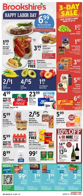 Brookshire's catalogue in Bullard TX | Current special promotions | 2025-08-27T00:00:00.000Z - 2025-09-02T00:00:00.000Z