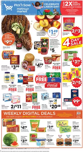 Pick'n Save catalogue in Waupaca WI | Weekly Ad | 2025-08-27T00:00:00.000Z - 2025-09-02T00:00:00.000Z