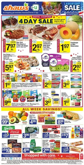Shaw's catalogue in Astoria OR | Shaw's flyer | 2025-08-29T00:00:00.000Z - 2025-09-04T00:00:00.000Z