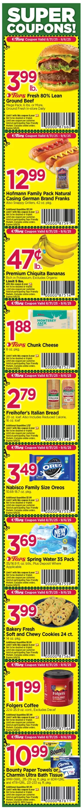 Tops catalogue in Auburn NY | Super Coupons! | 2025-08-31T00:00:00.000Z - 2025-09-06T00:00:00.000Z