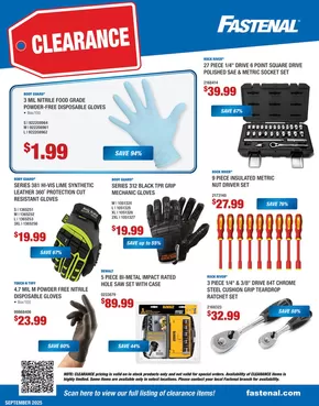 Fastenal September Clearance Flyer
