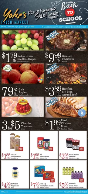 Yoke's Fresh Market  catalogue in Missoula MT | Our best deals for you | 2025-09-03T00:00:00.000Z - 2025-09-09T00:00:00.000Z