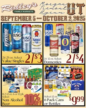 Ridley's Family Markets catalogue in Millville UT | Current bargains and offers | 2025-09-05T00:00:00.000Z - 2025-10-02T00:00:00.000Z