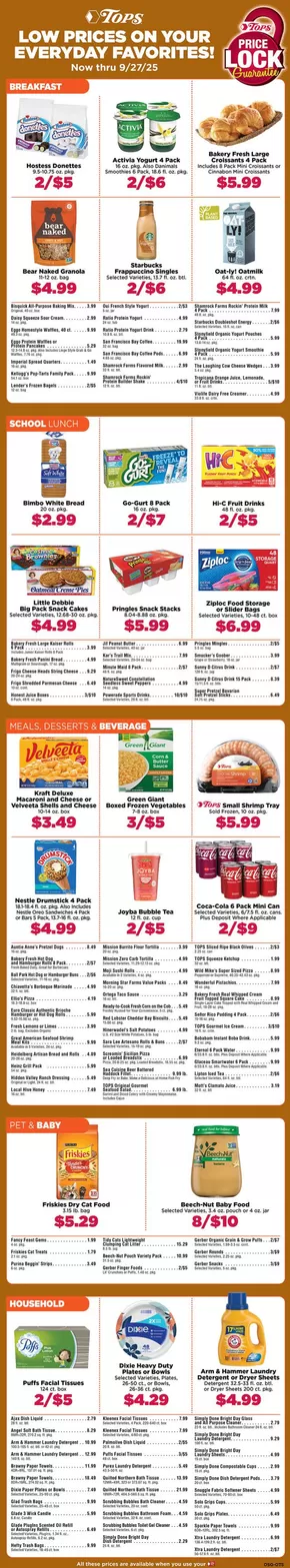 Tops catalogue in West Coxsackie NY | Tops Low Prices On Your Everyday Favorites! | 2025-09-07T00:00:00.000Z - 2025-09-27T00:00:00.000Z
