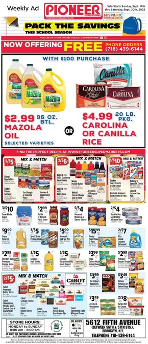 Pioneer Supermarkets catalogue in Manchester MO | Save now with our deals | 2025-09-14T00:00:00.000Z - 2025-09-20T00:00:00.000Z