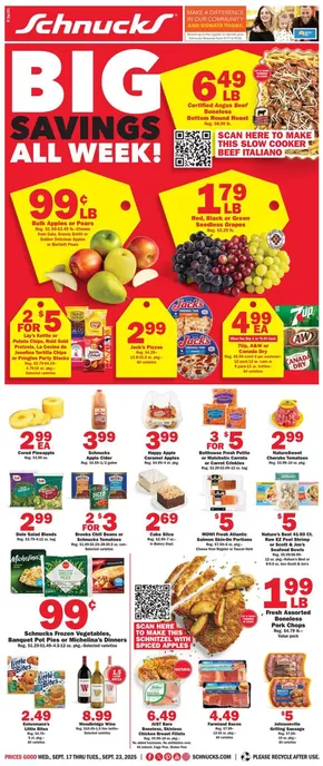 Schnucks catalogue | Top offers for smart savers | 2025-09-17T00:00:00.000Z - 2025-09-23T00:00:00.000Z