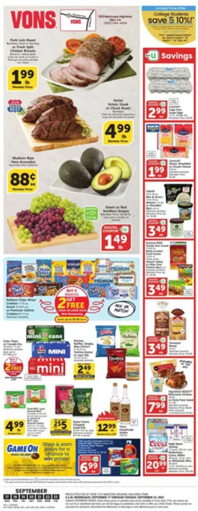 Vons catalogue in Ojai CA | Weekly Ad - SoCal | 2025-09-17T00:00:00.000Z - 2025-09-23T00:00:00.000Z