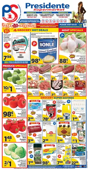 Presidente catalogue in Miami FL | Top deals for all customers | 2025-09-18T00:00:00.000Z - 2025-10-02T00:00:00.000Z