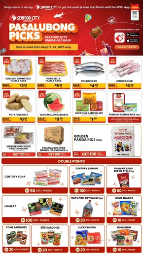 Seafood City catalogue | Top deals and discounts | 2025-09-22T00:00:00.000Z - 2025-10-06T00:00:00.000Z