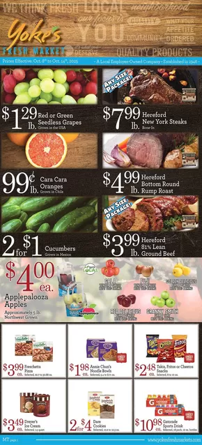 Yoke's Fresh Market  catalogue in Southaven MS | Top deals and discounts | 2025-10-08T00:00:00.000Z - 2025-10-14T00:00:00.000Z