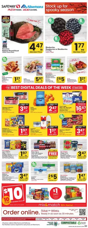 Albertsons catalogue | Top deals for all customers | 2025-10-22T00:00:00.000Z - 2025-10-28T00:00:00.000Z