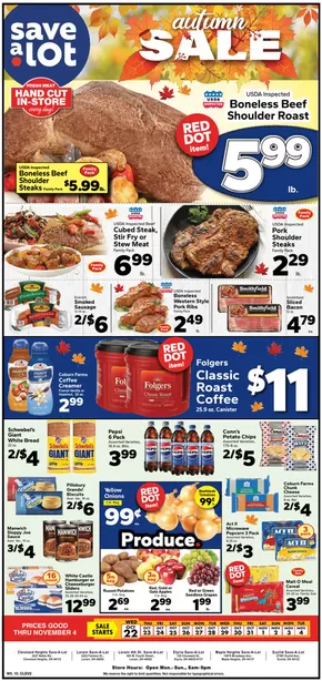 Save a Lot catalogue in Castleton IN | Exclusive bargains | 2025-10-22T00:00:00.000Z - 2025-11-04T00:00:00.000Z