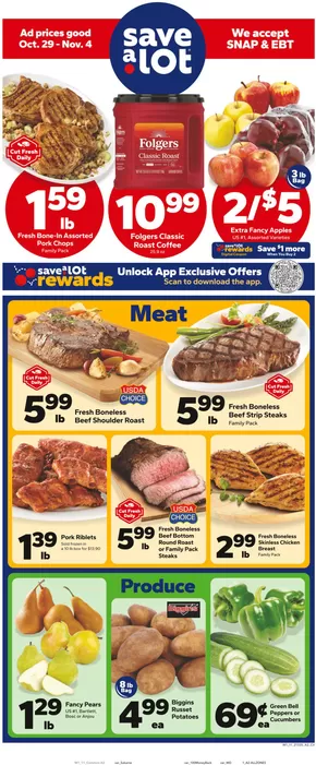 Save a Lot catalogue in Castleton IN | Top deals for all customers | 2025-10-29T00:00:00.000Z - 2025-11-04T00:00:00.000Z