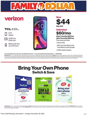 Family Dollar catalogue in Loveland OH | AT&T/Tracfone | 2025-11-01T00:00:00.000Z - 2025-11-30T00:00:00.000Z