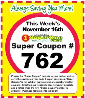 Super One Foods catalogue | Weekly Super Coupon Number | 2025-11-11T00:00:00.000Z - 2025-11-22T00:00:00.000Z